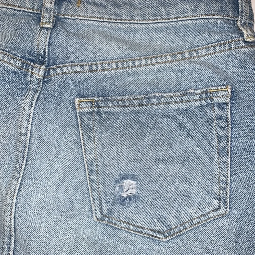 We the Free 29 blue BOHO button fly distressed fringe hem denim jean mini skirt